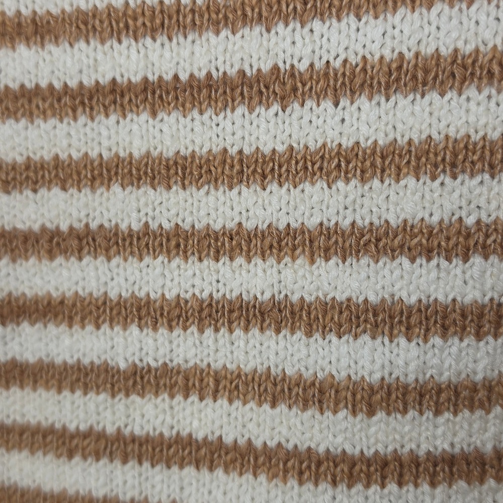Free People Striped Knit Tank Top Tan White Tie Shoulder Sleeveless Small - Picture 5 of 7